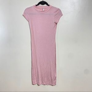 Basic blush pink midi dress